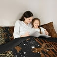thumbnail image 6 of Feelyou Modern Brown Bow-tie Bedding Comforter Set, Fashion Cheetah Zebra Print Twin Comforter Sets, Chic Bling Stars Reversible Bedding Set, Luxury Bedroom Decor, 2-Piece, 6 of 9
