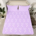 thumbnail image 2 of Manfei Teens Princess Bow-tie Queen Sheet Sets, Dreamy Purple Bow Flat Sheet, Kawaii Cute Cartoon Queen Fitted Sheet, Lightweight Room Decor, 4-Piece, 2 of 7