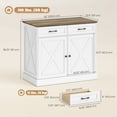 thumbnail image 3 of HOMCOM Kitchen Island with Sitting Space, Sideboard Cabinet with 2 Drawers, 3 of 10