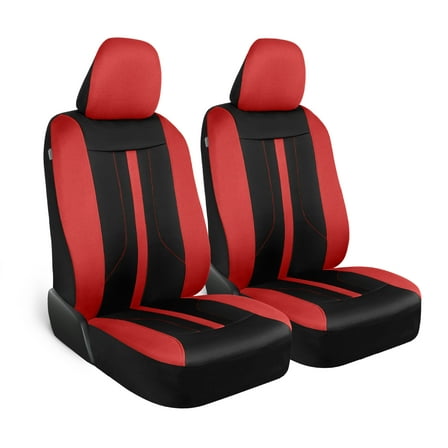 Motor Trend Red Cloth Car Seat Covers for Front Seats – Premium Automotive Bucket Seat Covers, Made for Vehicles with Removable Headrests, Interior Covers for Car Truck Van SUV