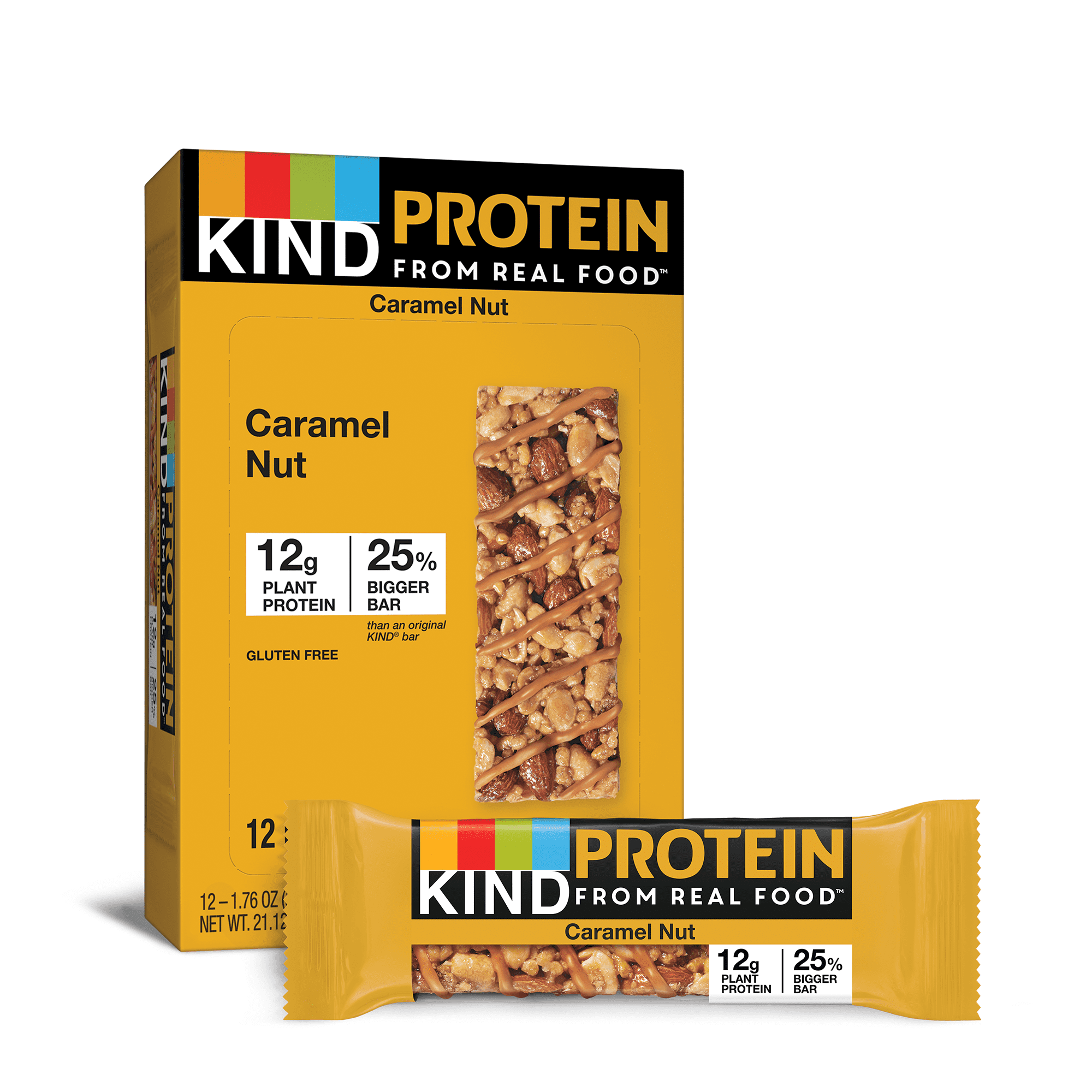 KIND Protein Bars, Toasted Caramel Nut, Gluten Free, 12g Protein, 1