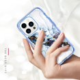 thumbnail image 6 of Dteck for iPhone 15 Plus Case, 3 in 1 Heavy Duty Hybrid Hard PC Rugged Marble Pattern Protective Cover for Apple iPhone 15 Plus,02#-Light Blue, 6 of 6