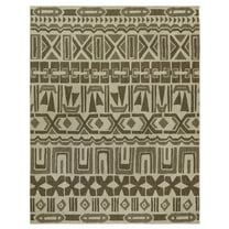 Reyn Spooner Kona Coast Kappa Tropical Tribal Brown Beige Flatweave Indoor/Outdoor Area Rug, 5x8