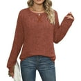 thumbnail image 4 of Ounisa Sweaters for Women Long Sleeve Shirts Crew Neck Sweatshirt Lightweight Casual Tunic Tops, 4 of 5