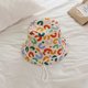 thumbnail image 4 of Gorro de lavabo para niños con estampado de letras lindas y lindas de estilo coreano, para niños y niñas, de viaje, con parte superior plana y resistente al sol, estilo occidental, 4 of 6