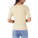 thumbnail image 3 of Camiseta básica de punto casual de manga corta para mujer INSPIRE CHIC, con cuello barco, ligera y elástica, color beige, 3 of 6