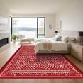 thumbnail image 3 of ODIKA 3'x5' Machine Washable Non-Slip Area Rug, Geometric Red High Traffic Rug, Red, 1097573, 3 of 7