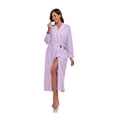 thumbnail image 2 of MAYFISH Women's 100% Cotton Robes Lightweight Kimono Long Soft Bathrobe for Women with Pockets(Purple,XL), 2 of 6