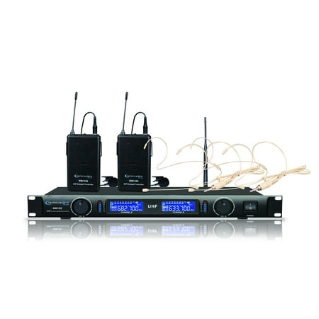 - Technical Pro Dual UHF Wireless Microphone Lapel and Headset System