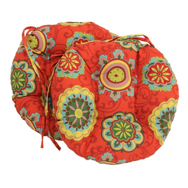 16-inch Outdoor Spun Polyester Tufted Chair Cushion (Set of 2)