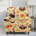 thumbnail image 2 of Xixirimido Turkey Pumpkin Maple Leaf Recliner Slipcovers 4-Pieces Lazyboy Covers Couch Chair Cover Non Slip Reclining with Storage Pockets Thanksviging Furniture Protector for Home Living Room, 2 of 8