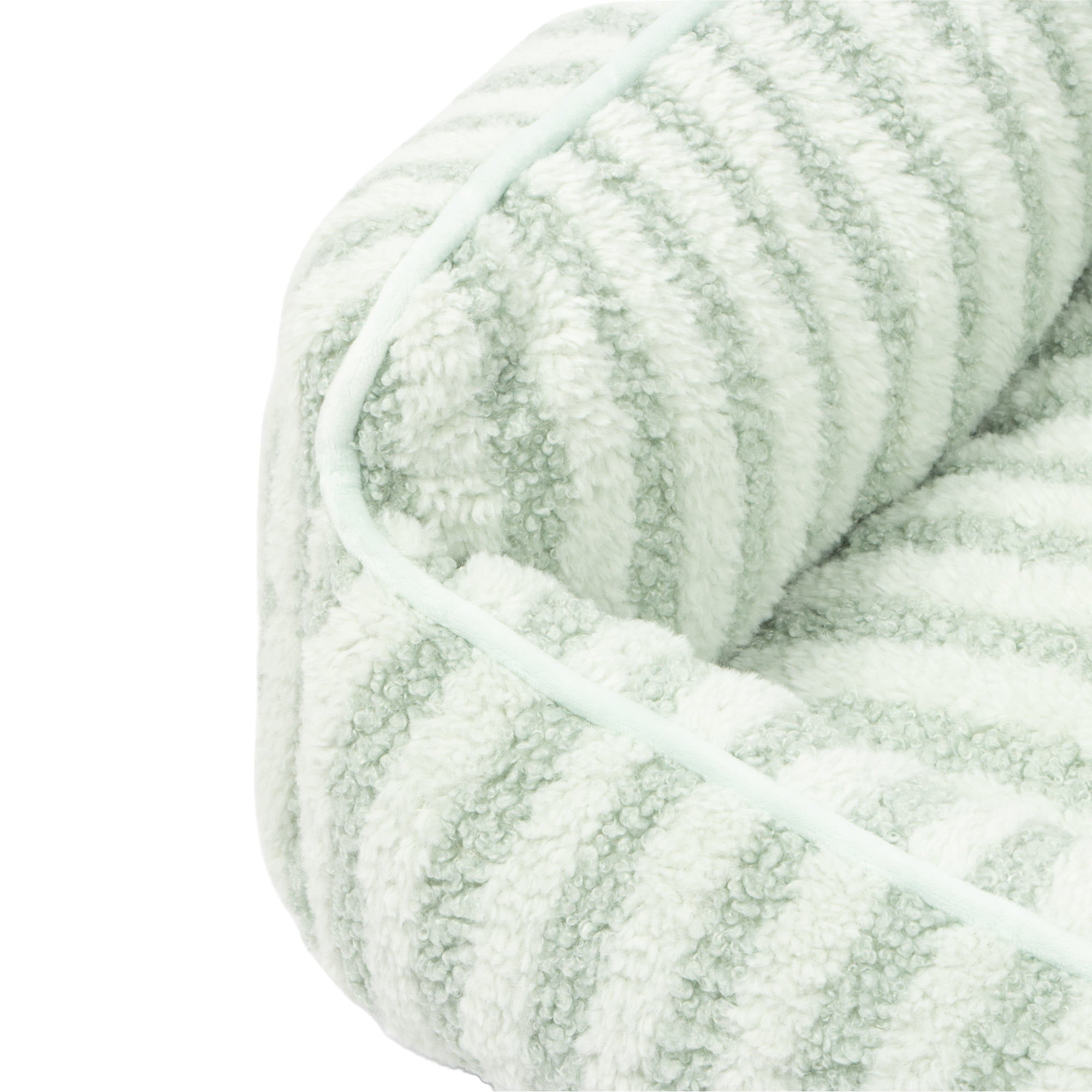 Oodles Striped Sherpa Sofa Lounger Pet Bed, Green, One Size, 27" x 21" x 15"