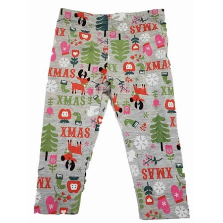 

Infant & Toddler Girls Reindeer Xmas Christmas Holiday Leggings Stretch Pant 3T