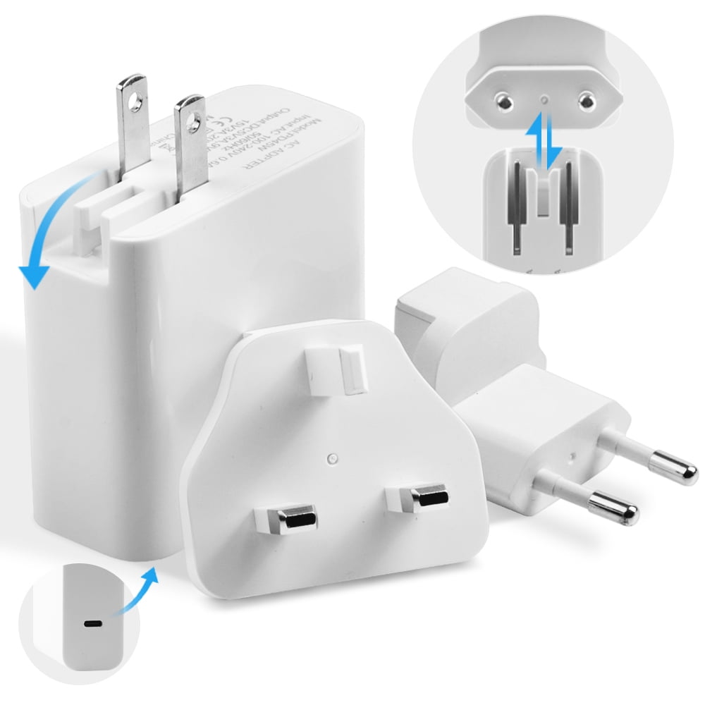 TypeC Plug Adapter, European Travel UK Plug Adapter 45W Fast Charging