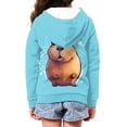 thumbnail image 4 of chaqlin Teen Girl Capybara Hoodies Trendy Y2K Zip Up Hooded Sweatshirt Cute Long Sleeve Hooded Jacket Kids Full Zip Sweater Top with Kangaroo Pocket, 4 of 5