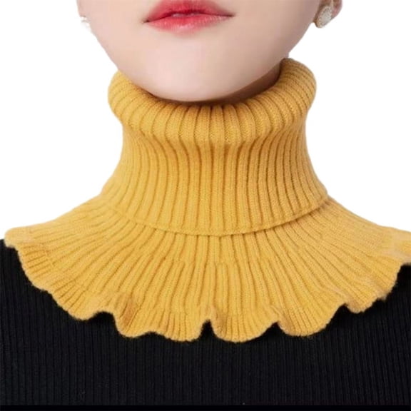 Blouse False Collar Knitted Fake Collars Elastic Turtleneck Fake Collar Winter Neck Warmer Ruffle Dickey Collar