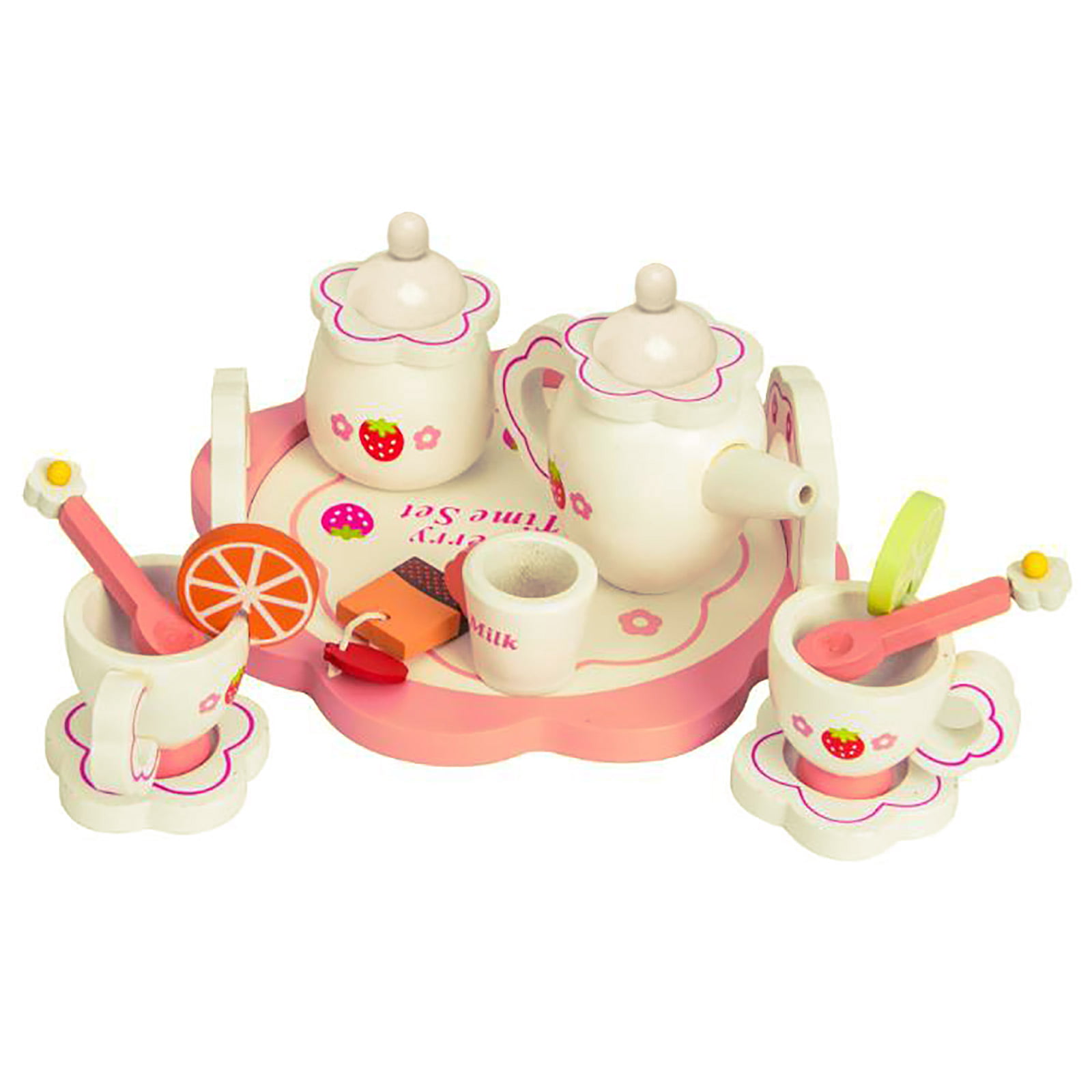 Details about   Dishes set Wooden Tea Set toy Pretend tea party Tea Set kids Wooden toys 