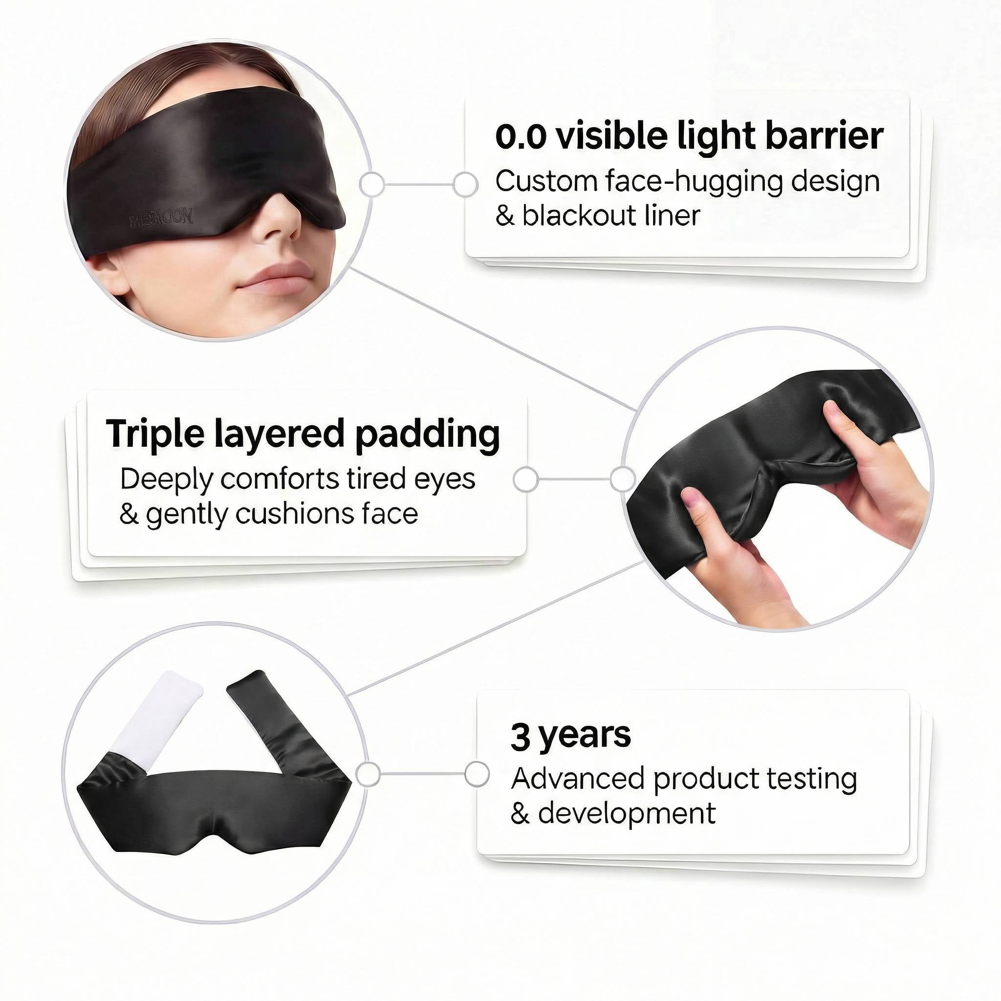 FACEMOON 100% Silk Unisex Sleep Mask, Comfortable, Breathable, Adjustable