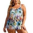 thumbnail image 2 of Ocean Blues Women's Plus Size Mesh Tankini Top Blouson Tankini Bathing Suit Top Loose Fit Swimsuit for Woman Size L, 2 of 8