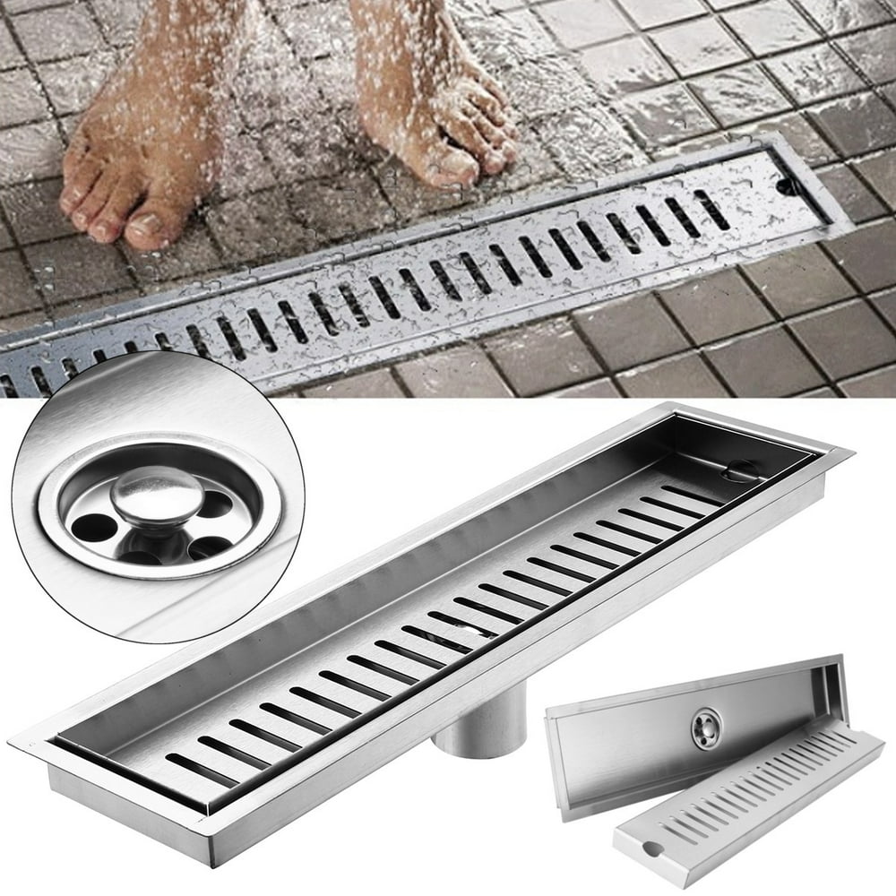 Linear Shower Drain Grate with Removable Cover,Professional Brushed 304