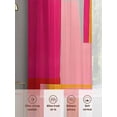 thumbnail image 5 of Pink Orange Sheer Curtains 84 Inch Length 2 Panels Set, Geometric Modern Abstract Oil Painting Voile Window Treatment Rod Pocket Curtains Sheers Drapes for Bedroom/Living Room/Kitchen 52"x84"x2, 5 of 7