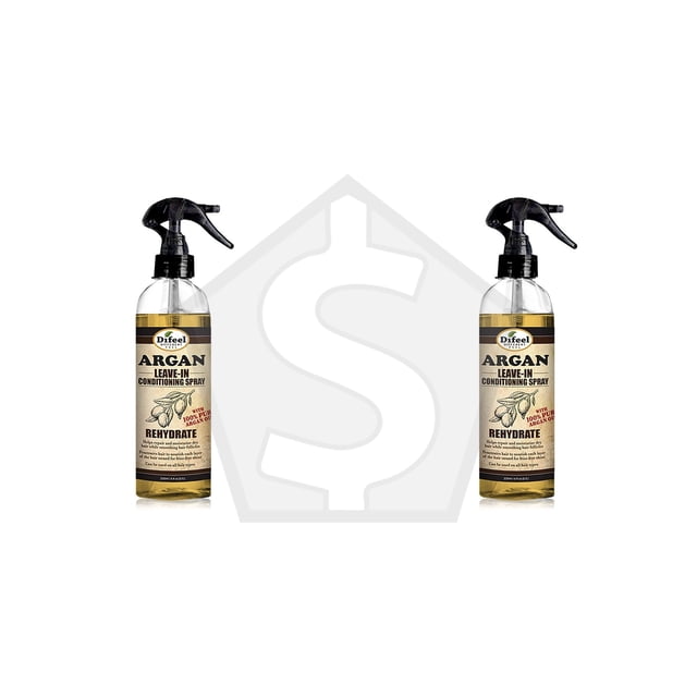 Bundle of 2 - Difeel(Sunflower) Leave In Conditioning Spray (6oz) - Rehydrate Argan