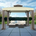 thumbnail image 5 of 10'x10' Gazebo Outdoor Canopy Tent with Curtains and Shelter for Patio,Beige, 5 of 7