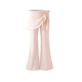 thumbnail image 4 of WhouRiu Girls Casual Flared Pants Fashion Solid Color Elastic Waist Loose Trousers Kids Comfortable Lightweight Everyday Wear,13-14 Years, 4 of 5