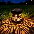 thumbnail image 4 of Solar Lights Outdoor, Metal Solar Step Wall Lights, Mandala Themed Fence Lights, Decorative Projector Lamp, Wireless Pattern Sconce, LED Night Lantern for Garden, Backyard, Courtyard, Pathway, 4 of 6