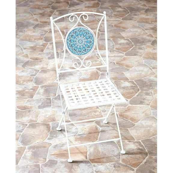 Metal Mosaic White Outdoor Chair