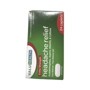 Extra Strength Headache Relief Tablets, Acetaminophen, Asprin (NSAID) & Caffeine Pain Reliever 24-ct.