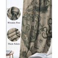 thumbnail image 3 of Medieval Octopus Blackout Curtains for Bedroom Living Room Darkening Curtains 84 Inch Length 2 Panels Set Vintage Nautical Boat Retro Map Window Curtain Window Treatment Grommet Drapes 42"x84", 3 of 9