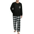 thumbnail image 2 of GENTS BLISS Men Pajamas Set Long Sleeve 2 Piece Set Crewneck Shirts with Pocket and Plaid Soft Bottoms Sets Sleep Pajamas for Men, 2 of 7