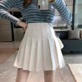 thumbnail image 5 of Minivestido adelgazante de cintura alta, falda de corte A, estilo preppy, falda plisada blanca para mujer, antiexposición, primavera y otoño, 5 of 5
