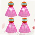thumbnail image 4 of CIMAXIC Luminous Badminton Shuttlecocks Pink 4Pcs Nylon for Night Play and Beginners, 4 of 5