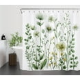 thumbnail image 4 of Green Watercolor Flowers Shower Curtain Wild Plant Painting Art Bathroom Shower Curtain Modern Art Shower Curtain Home Decor Waterproof Durable Shower Curtain Accessories with 12 Hooks 72x72 Inches, 4 of 7