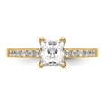 thumbnail image 4 of Solid 14k Yellow Gold Lab Grown Diamond Side-Stones with CZ Cubic Zirconia Center Stone Engagement Ring Rin Size 6.5, 4 of 7