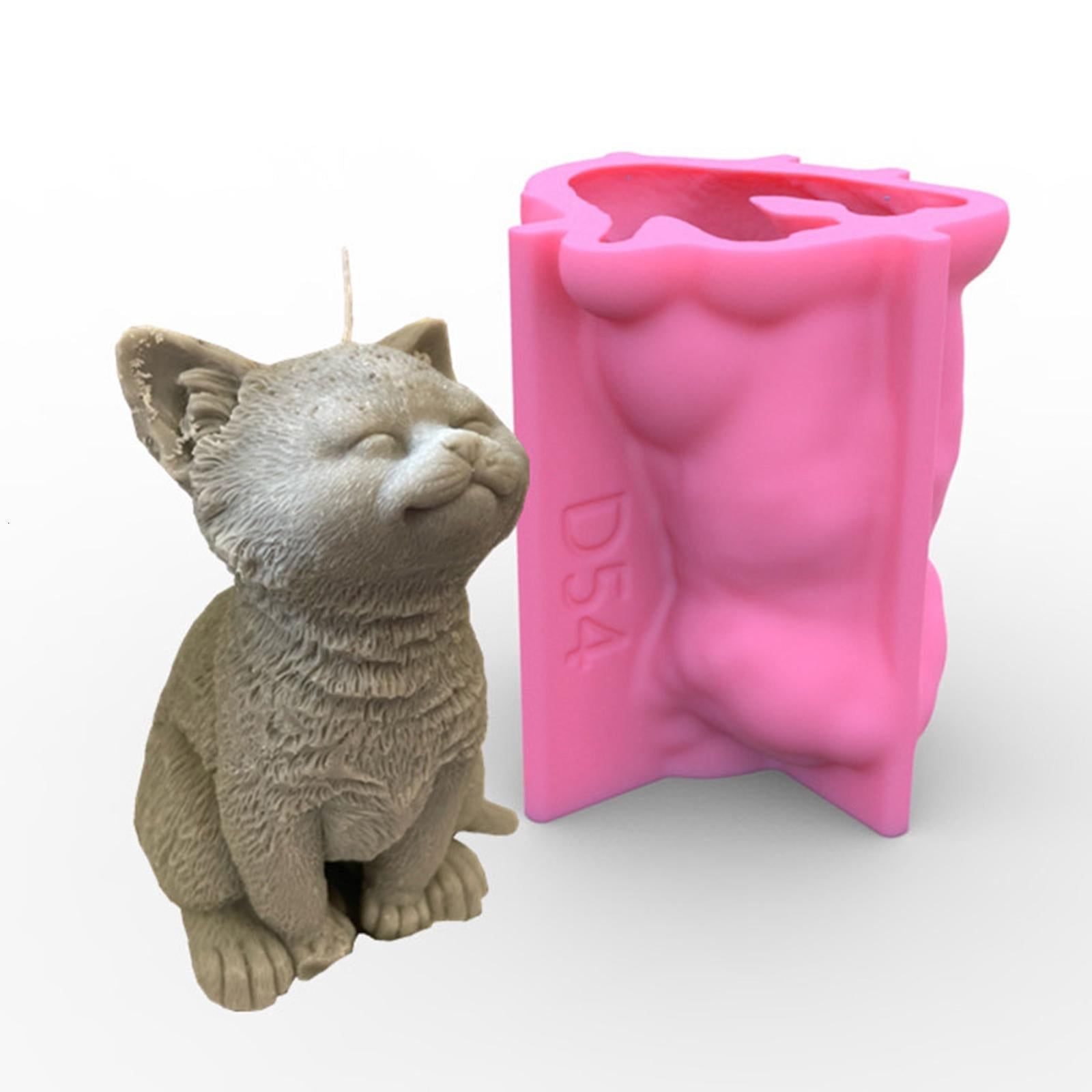 Giaone Large Cats Silicone Mold Gypsum Epoxy Aroma Candle Mould for Home Decoration
