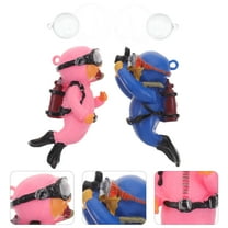 OUNONA 2Pcs Floating Diver Ornaments PVC Assorted Color for Fish Keeping and Aquarium Decor Fish Tank Decorations