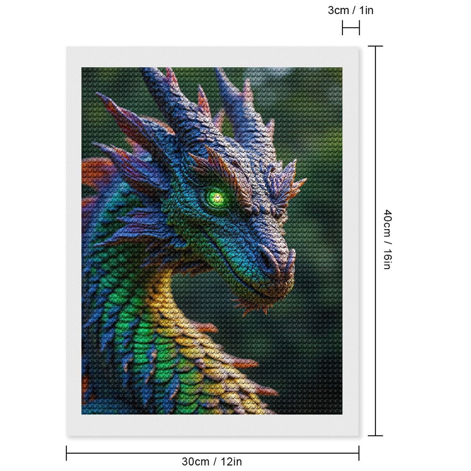 Diamond Art Kits for Adults, Green Enchanted Dragon Fantasy Creature 5D Diamond Painting Kits for Adults Beginners, DIY Full Drill Diamond Painting, Gem Art and Crafts 12x16