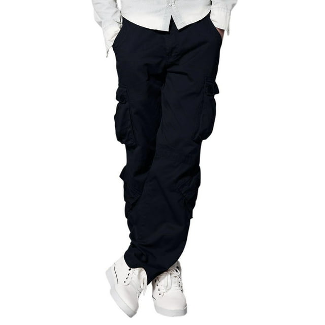 Matchstick Men's Retro Relaxed Plus Size Cargo Pants with Multi Pockets ...