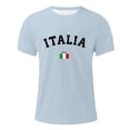 thumbnail image 5 of Mens T Shirts Italian Flag Letter Print Short Sleeve Crewneck Tee Shirts Summer Casual Lightweight Top Light Blue S, 5 of 5