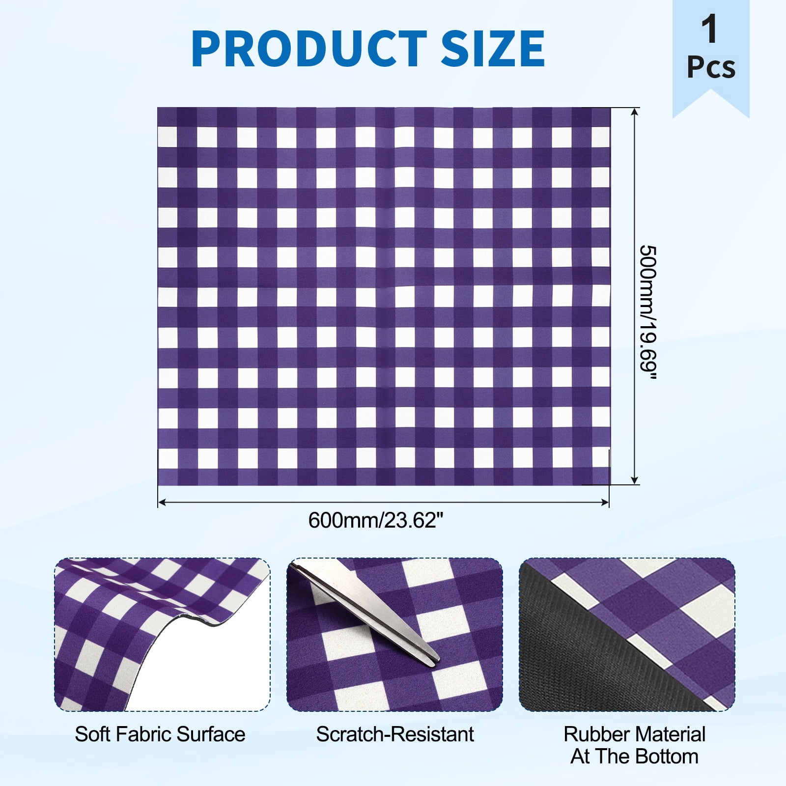 Uxcell 1 Pcs Washer and Dryer Top Protector Mat 20'' x 24'' - Non-Slip, Quick Drying Rubber Washing Machine Top Cover Pad Geometric Pattern for Home Kitchen Laundry Room, Purple