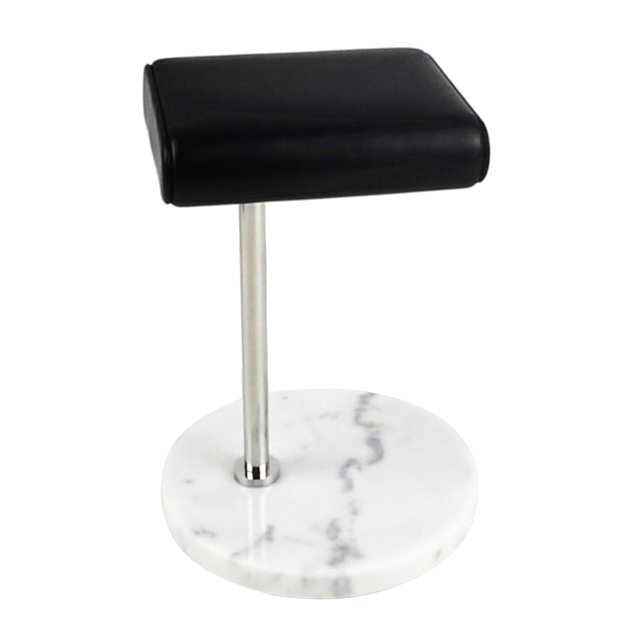 Soporte de exhibición de joyería de reloj de en apariencia de T de material cuero PU negro para la organización para hogar tienda al por - Poste de plata de Poste de plata de mármol