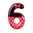 thumbnail image 1 of Bougies d'Anniversaire Souris Rouges (Rouge à Pois Blancs, Numéro 6), 1 of 7