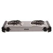 IMUSA GAU-80312 Stainless Steel Electric Double Burner - Silver