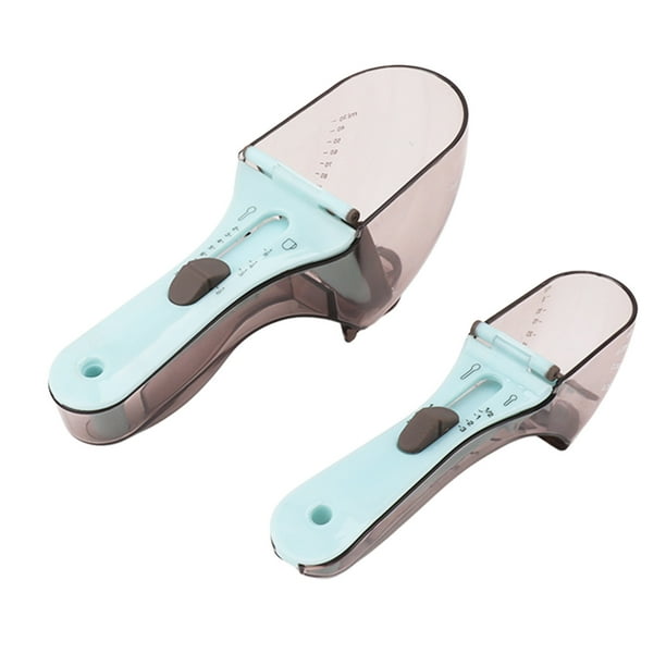 2 cucharas medidoras ajustables de plástico para hornear, accesorios de cocina, herramientas de cocina
