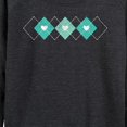 thumbnail image 3 of Instant Message - Argyle Hearts - Women's Lightweight French Terry Long Sleeve Shirt, 3 of 6