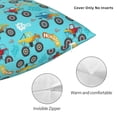thumbnail image 3 of Fuzoiu Cartoon Monster Truck Print Square Pillow Cover,Hidden Zipper Design,Luxury Square Pillow Case, Throw Pillow,Couch Cushion-16"x16", 3 of 7
