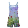 thumbnail image 4 of Amzcrzy Jumpsuits for Women Casual Summer Floral Shorts Overalls Jumpsuit Button Up Comfy Rompers Sleeveless Jumpers with Pockets S-3XL, 4 of 5